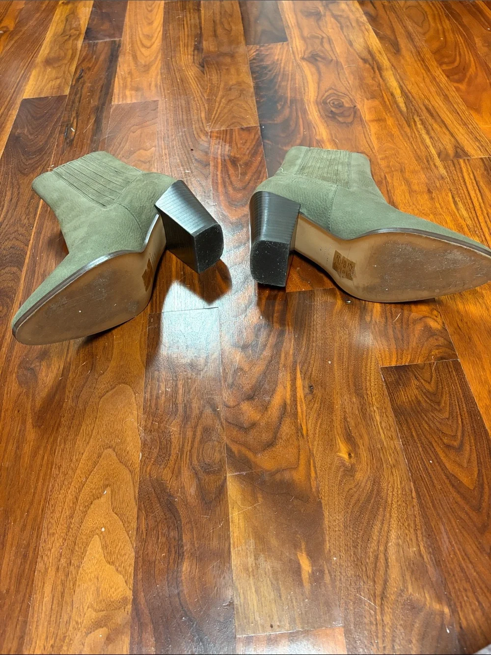 Rag & Bone Olive Green Suede Block Heel Ankle Booties
